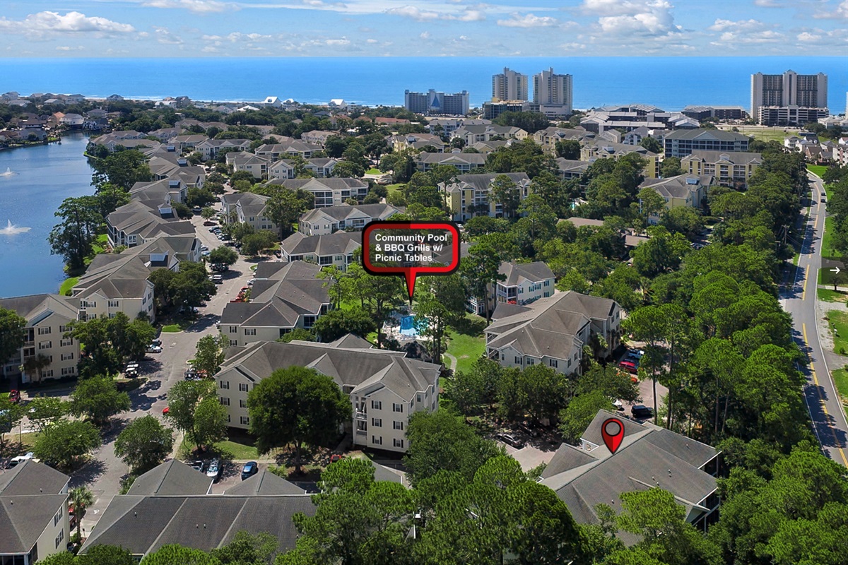 A few blocks to beach