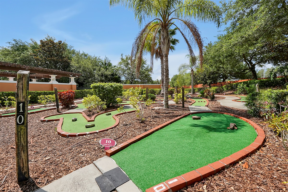 Settle the score with a round of Mini-Masters Golf. This custom-designed course offers hours of laughter and lighthearted competition for all ages 