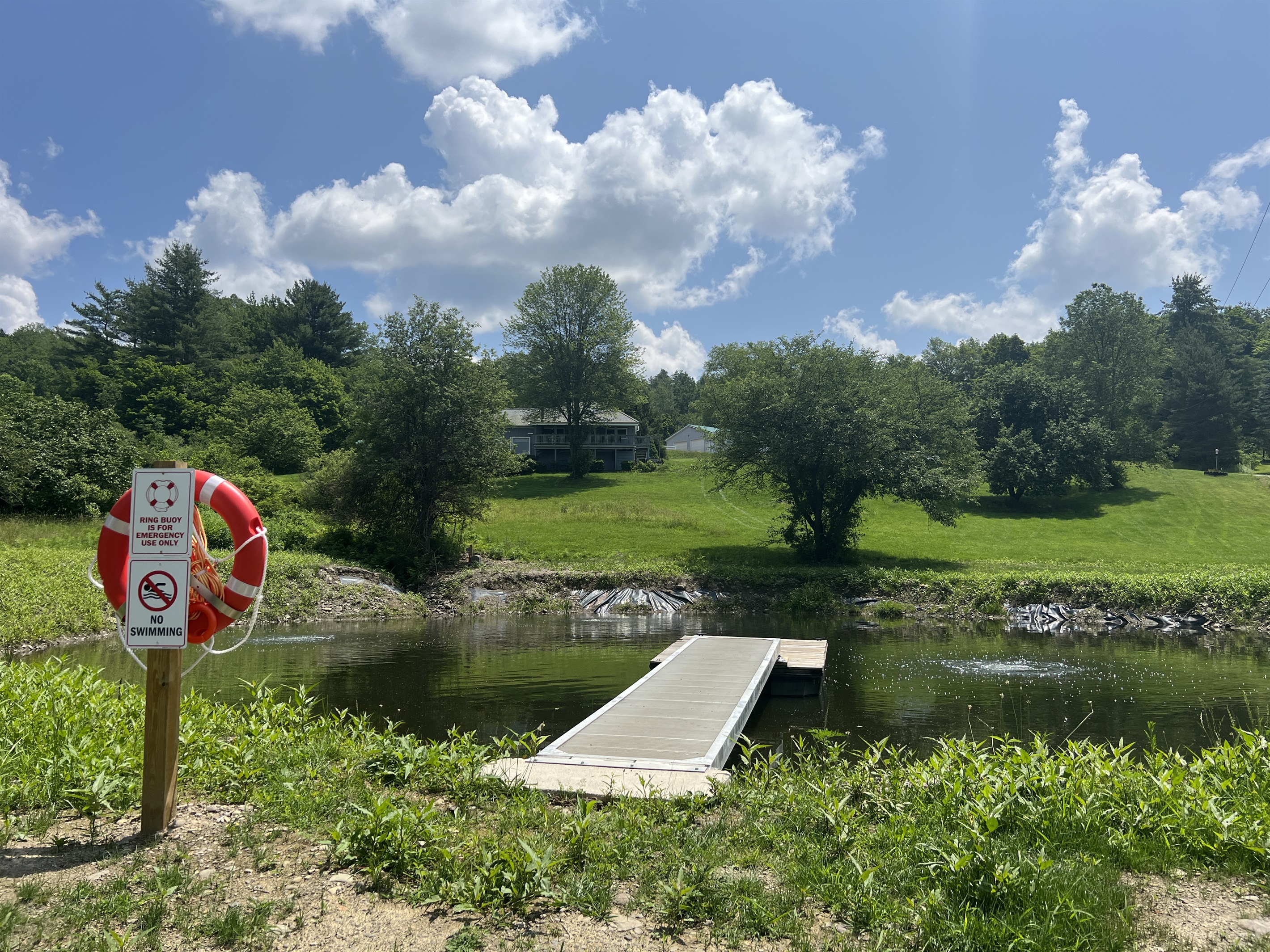 Shagbark Hill private pond with dock. NO fishing, please.