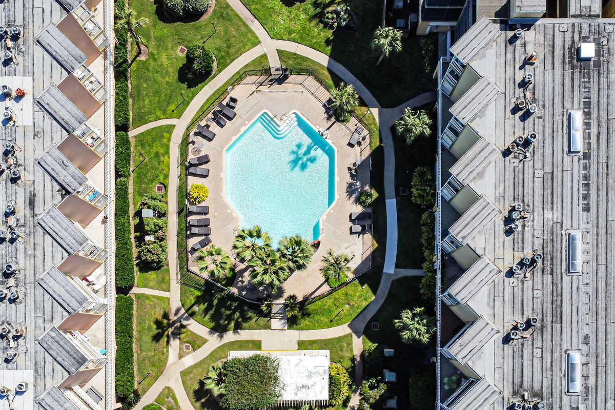 This is the west pool of which you have the view from your balcony