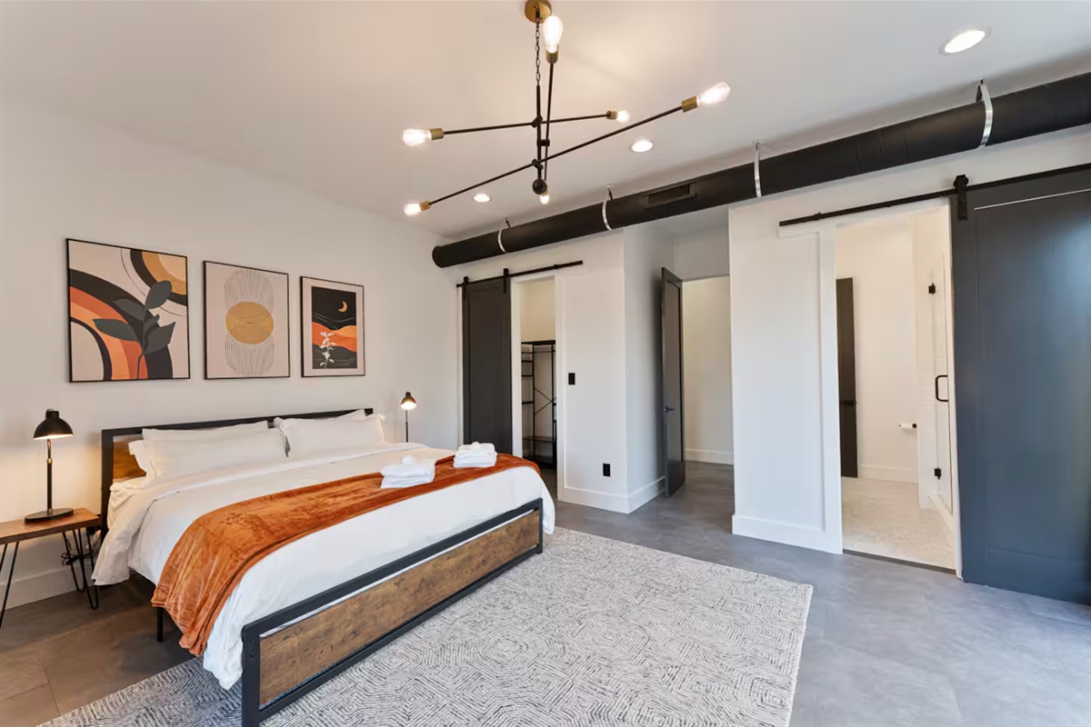 Bedroom 5 - 2nd Floor - King Bed - Sliding Door to Balcony.