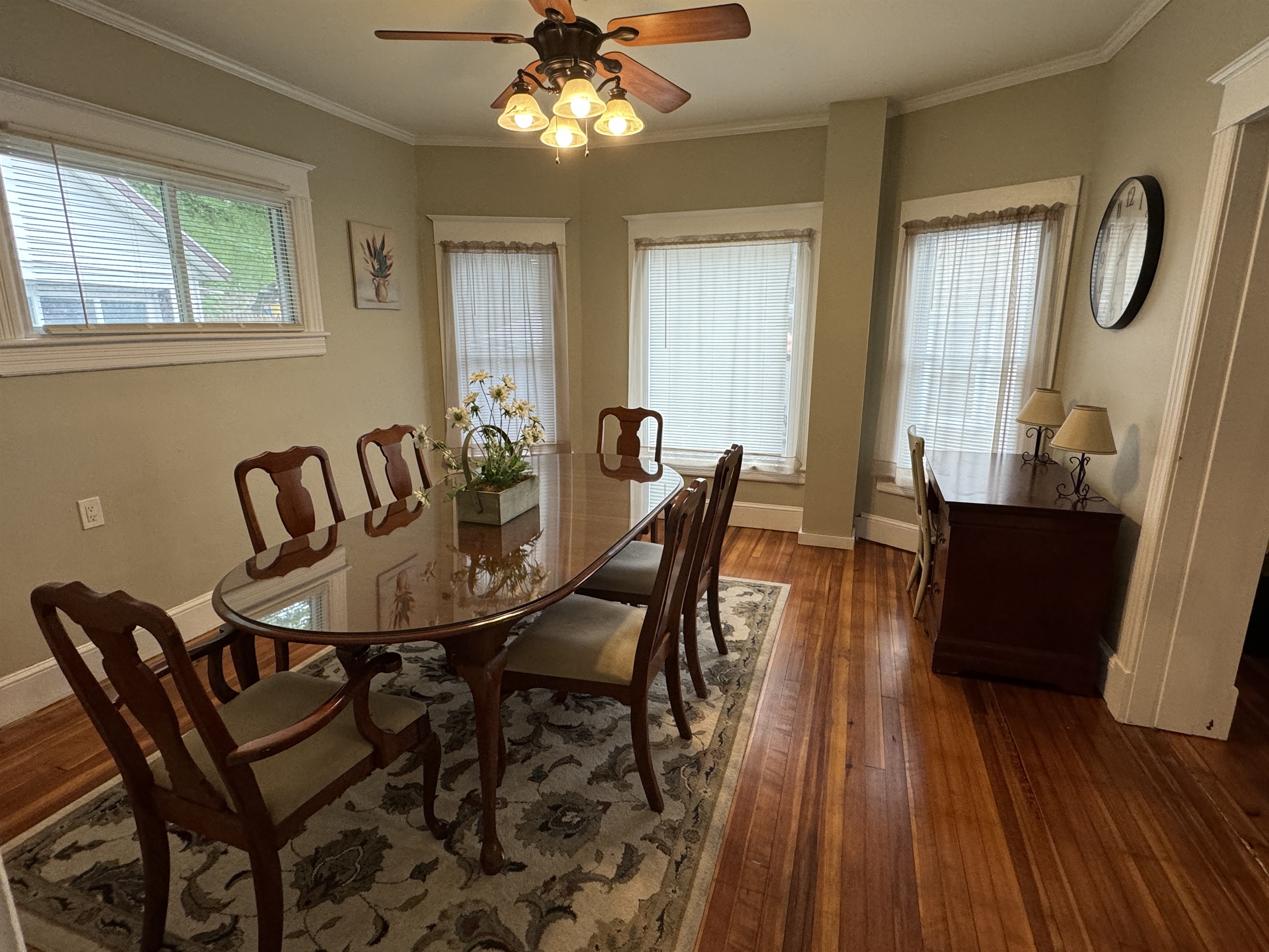 Dining room and desk area