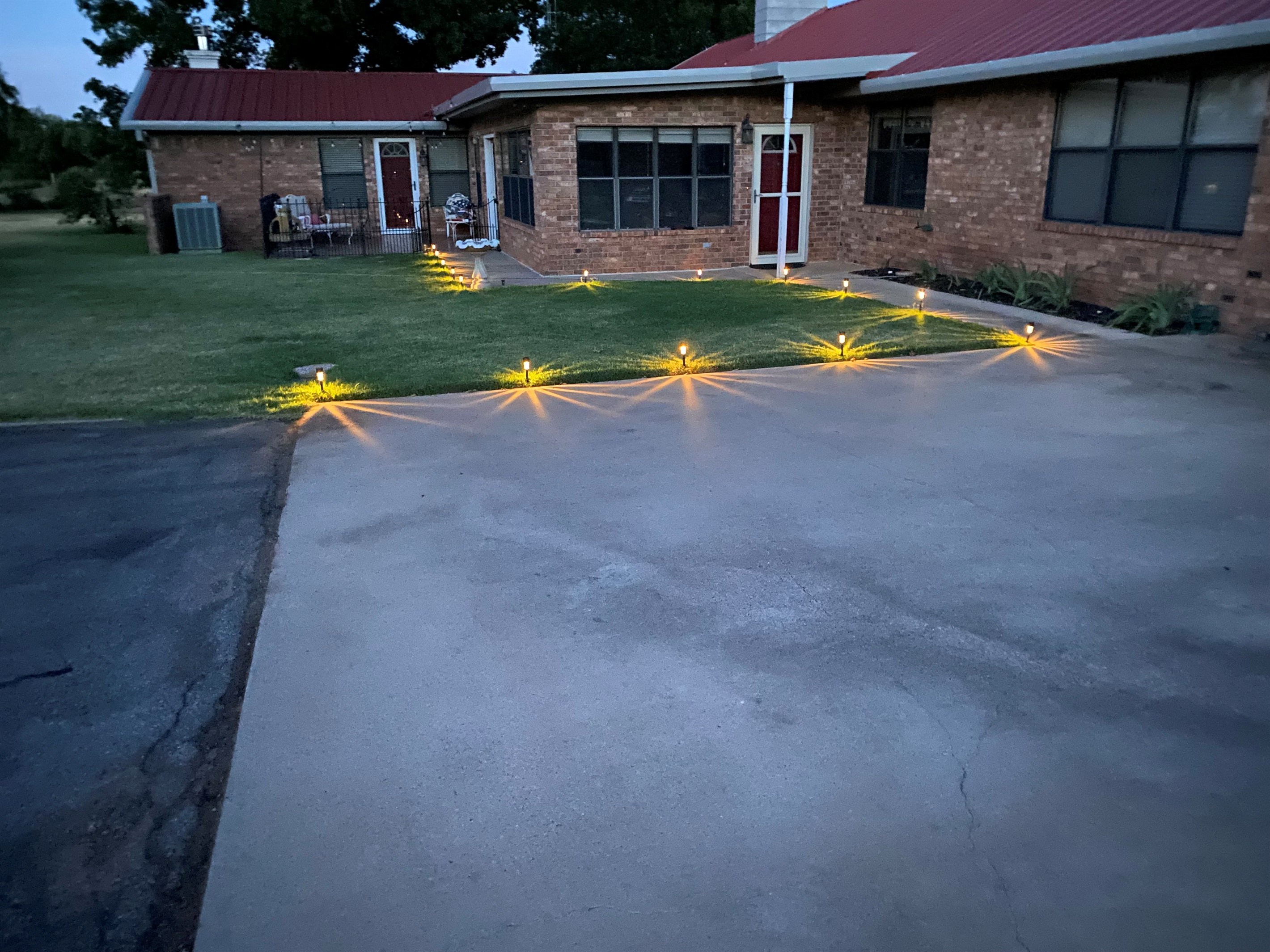 Follow the solar lights all the way to the apartment entry