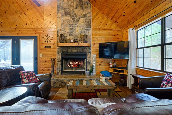 Living room with fireplace