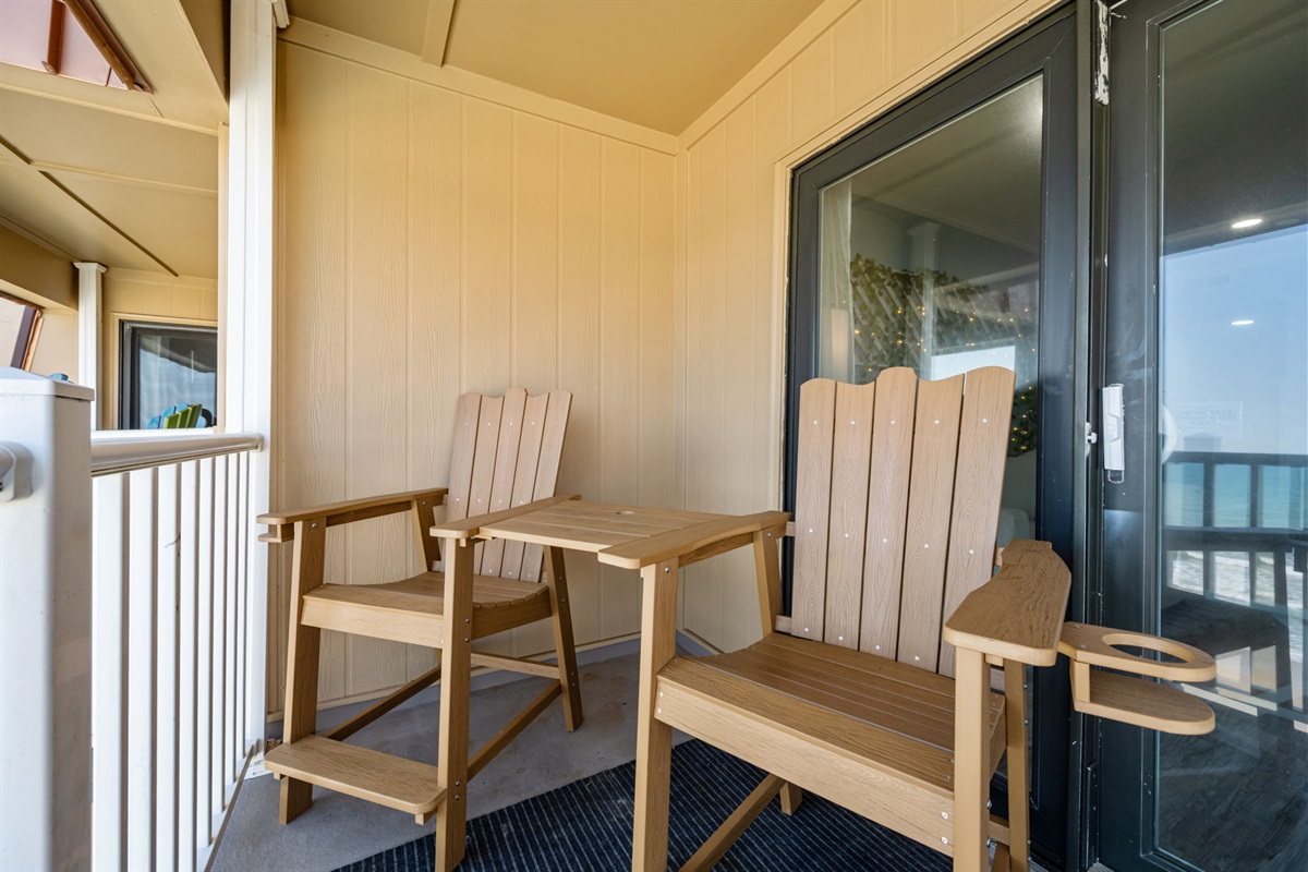 Cozy seating nook with Adirondack chairs&mdash;perfect for morning coffee or sunset chats