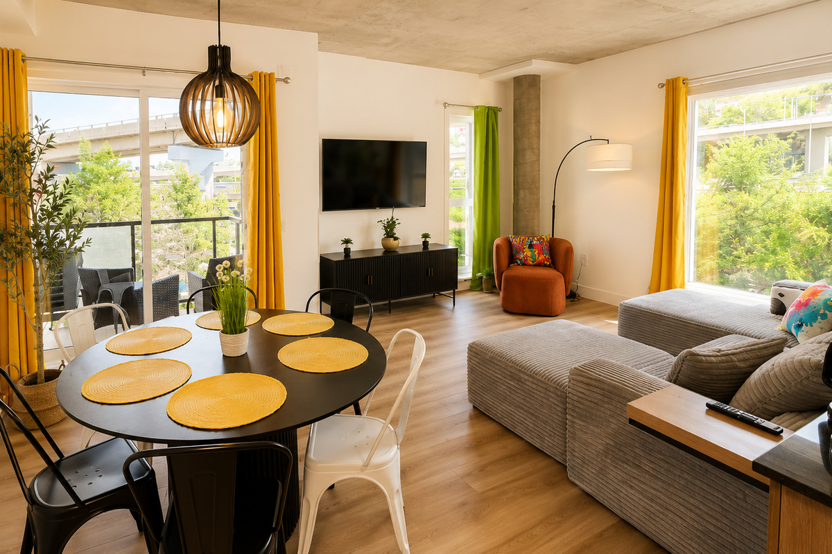 Dining room that can comfortably fit 6 peoples