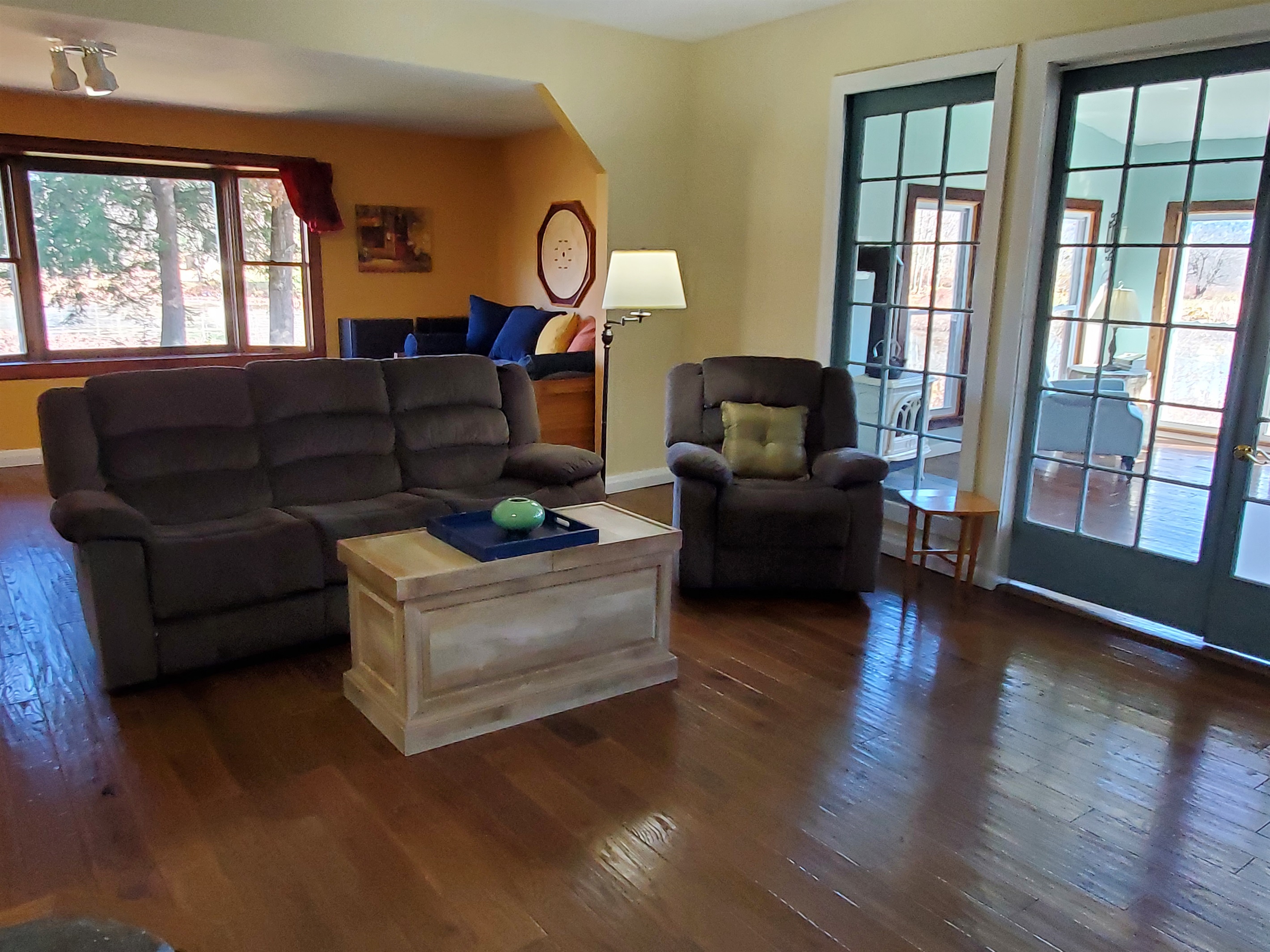 Nature's Hidden Treasure living room also has water views!