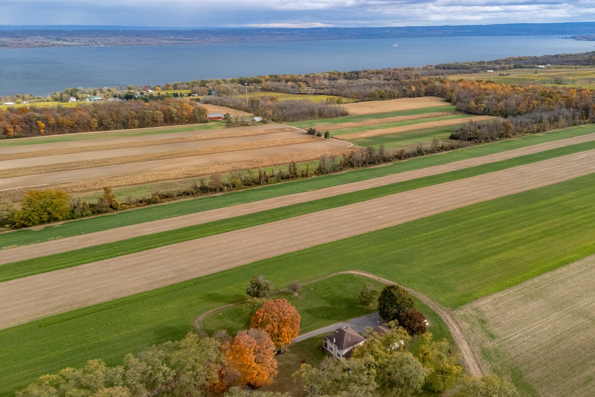 Breathtaking aerial view of the Finger Lakes countryside — pure serenity