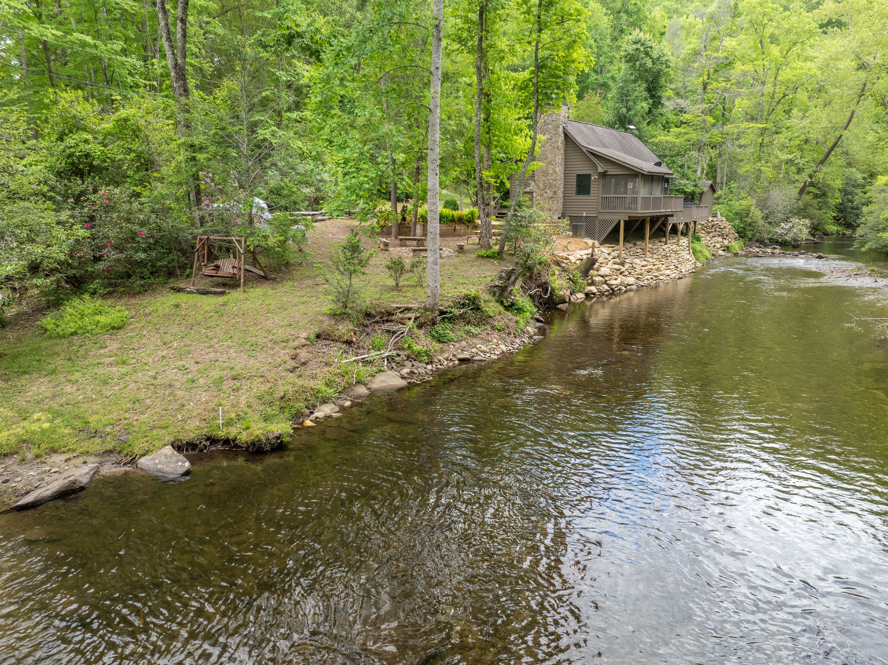 Just steps from the cabin, Snowbird Creek creates a peaceful setting that truly connects you to nature.