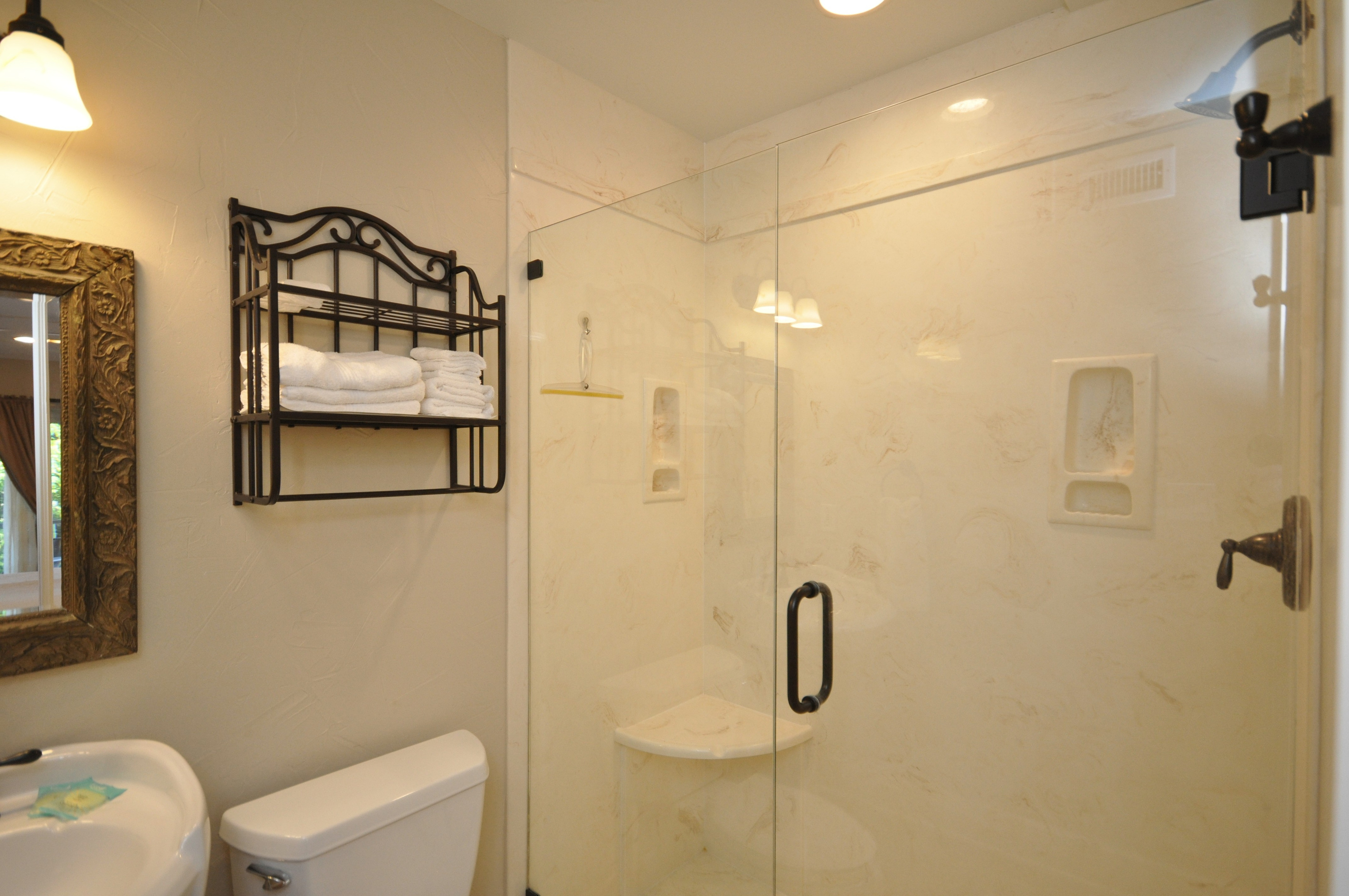 Primary bathroom with full shower