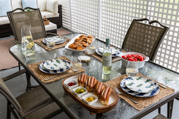 Whether it’s breakfast, a sunset dinner, or a quiet moment, our patio is a welcoming spot.