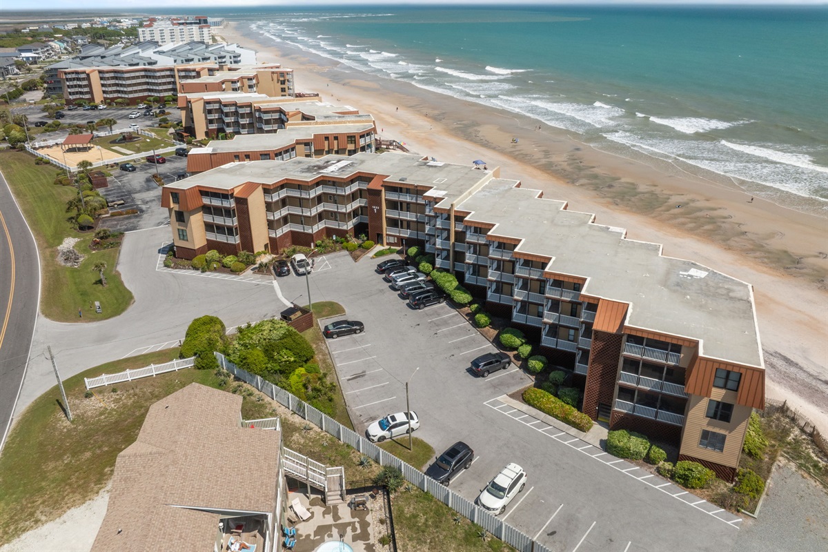 Prime oceanfront location along a beautiful stretch of beach