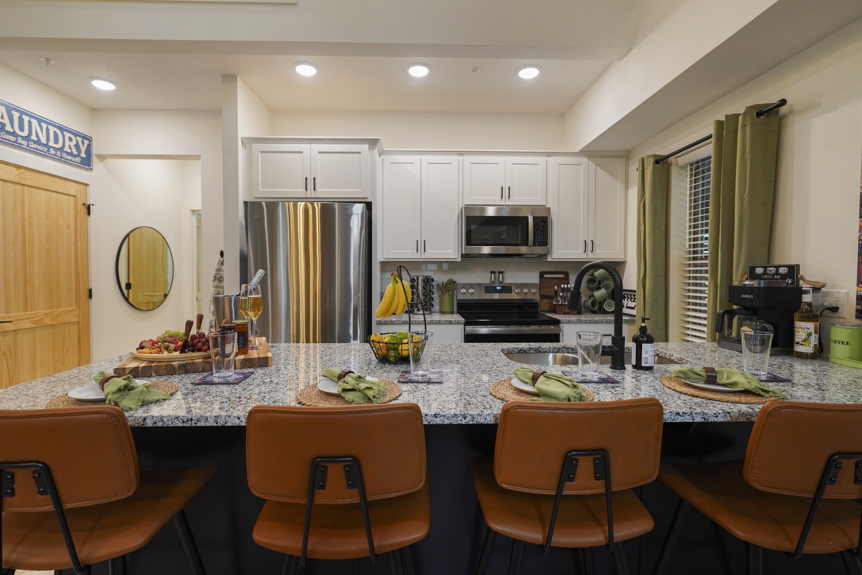 Fully stocked gourmet kitchen