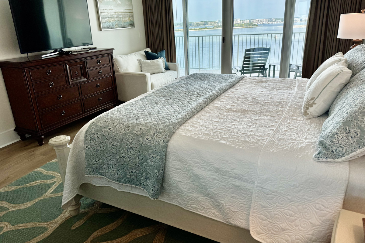 We also have a twin sofa sleeper chair in the master bedroom AND a 55" Smart TV!
