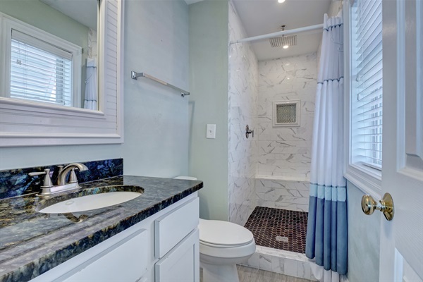 Sun - master bathroom with rainfall shower