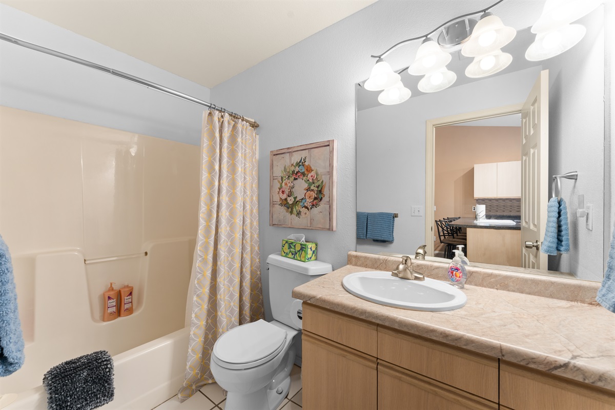 A second full bathroom helps everyone spread out and get ready without feeling crowded.