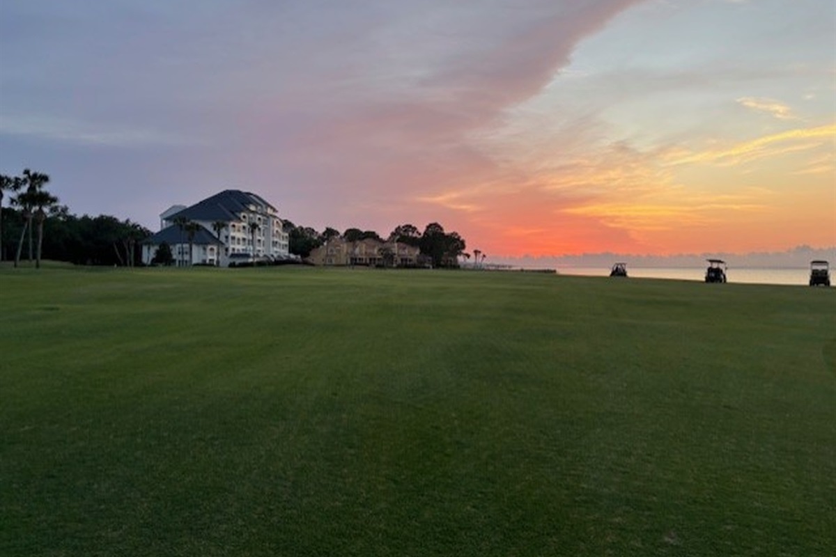 Sunset over the Players Club community
