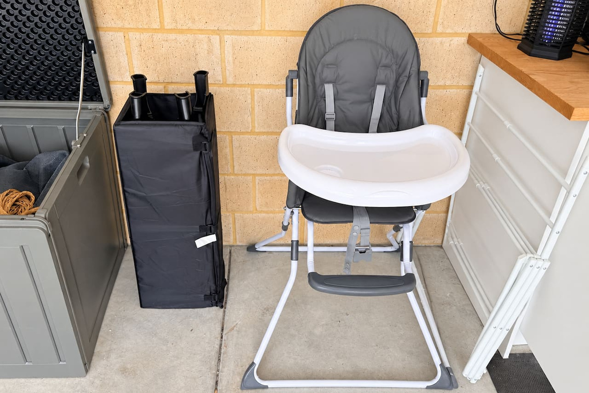 Travelling with little ones? A high chair and a fold-up portable cot are kept ready in the garage, so you can leave the bulky baby gear at home and set up as soon as you arrive. (On request only)