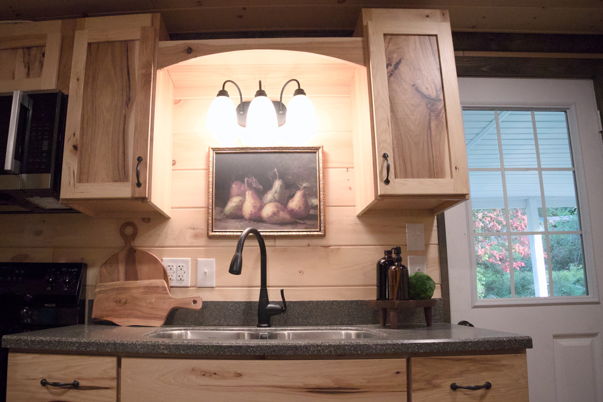 Sink area. Door goes to the back porch (also used as the entry door)