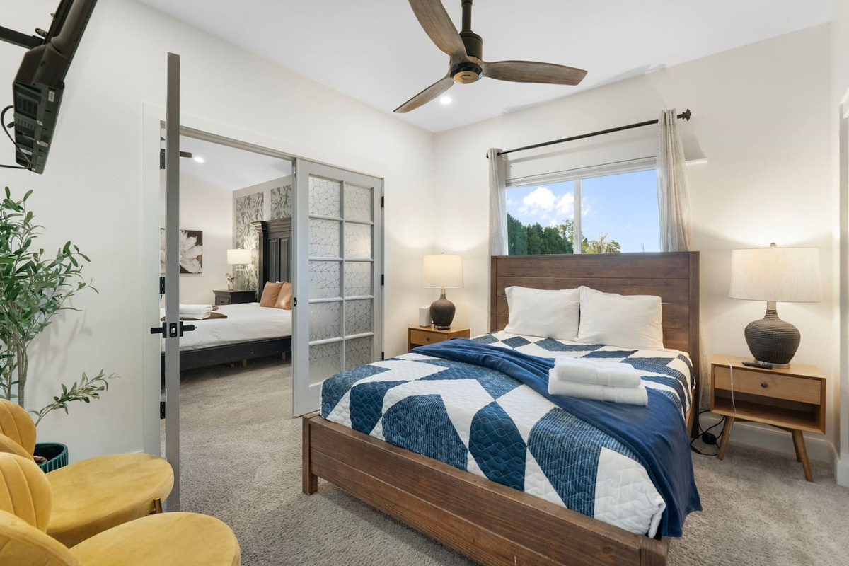Spacious and serene, with a connecting suite just beyond.