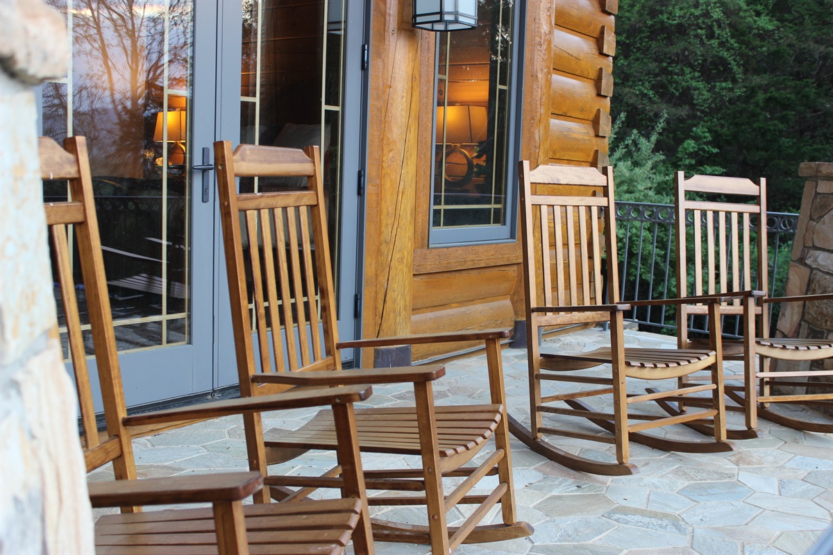 Enjoy your morning cup of coffee while rocking on the patio and being surrounded by nature