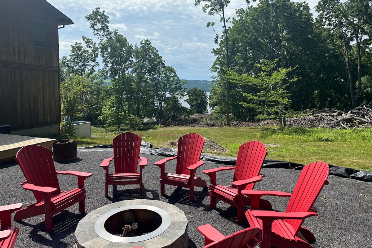 Landscaping in progress - We have relocated the firepit to the back deck where we also plan to move the hot tub.  We hope to have our little oasis completed by the end of 2025.
