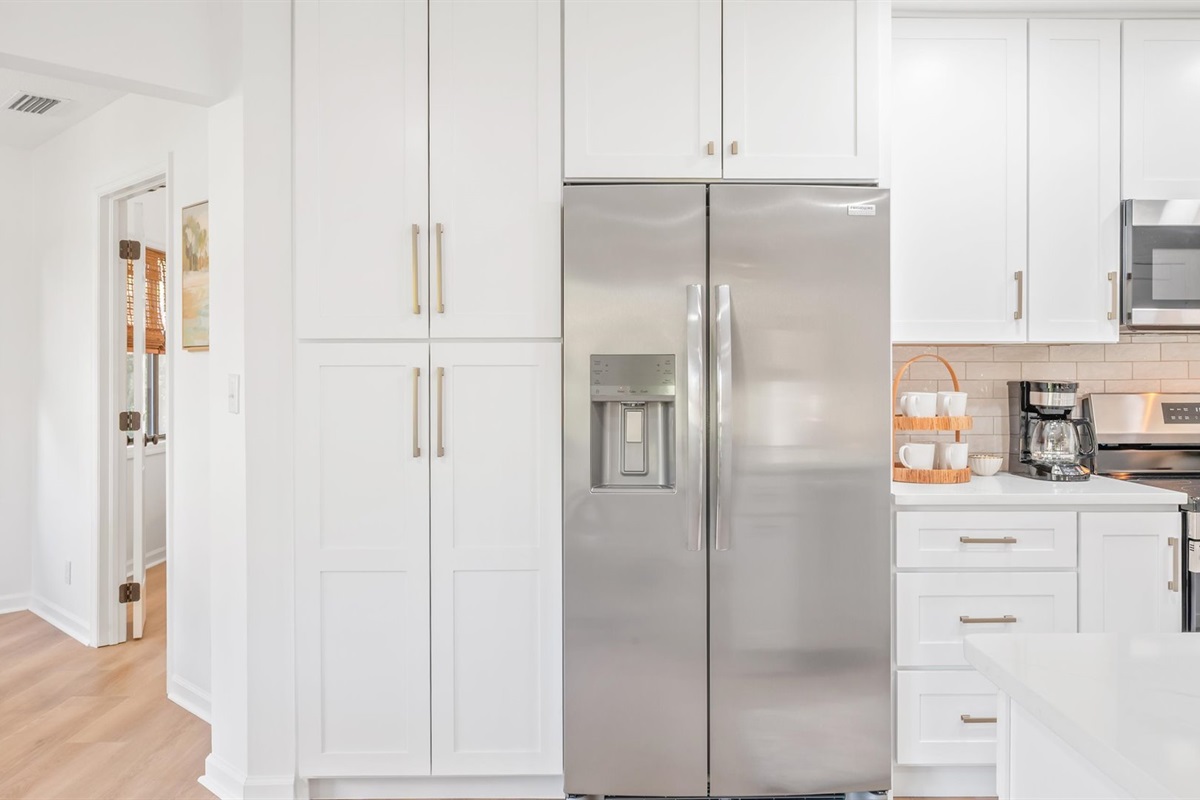 Stainless steel appliances, pantry