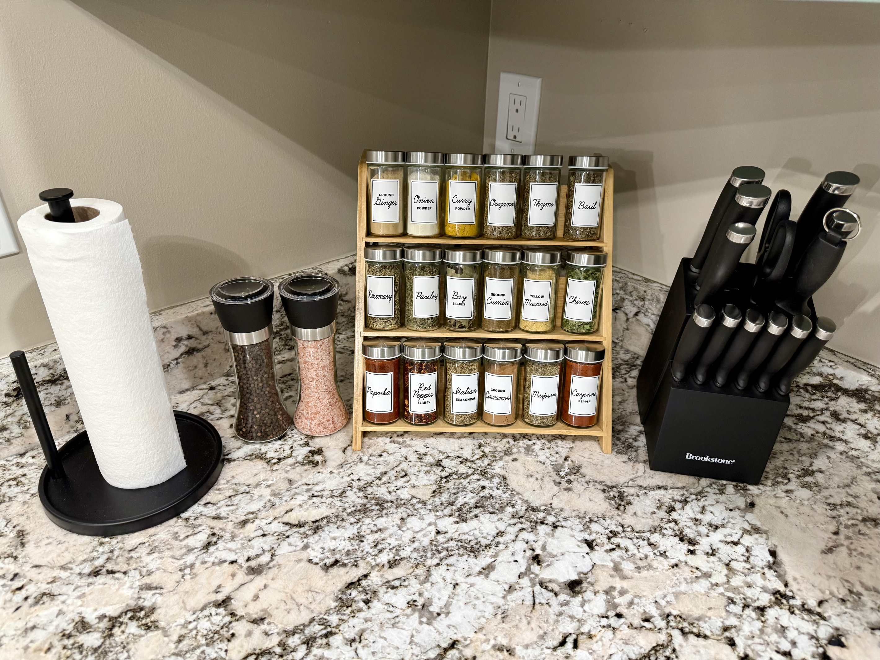 Stocked spice rack
