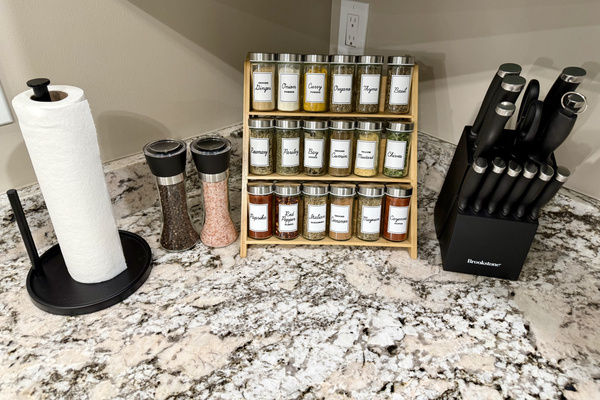 Stocked spice rack