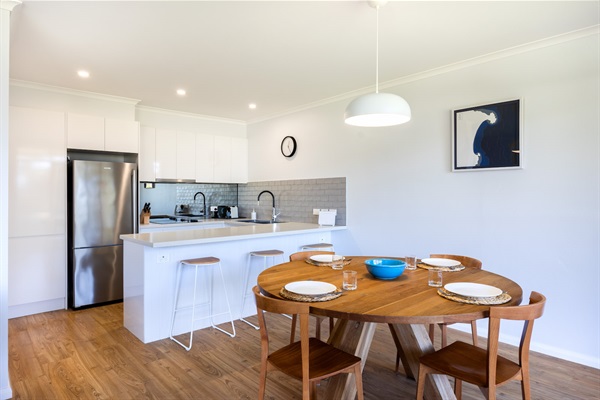 Spacious and light filled kitchen.