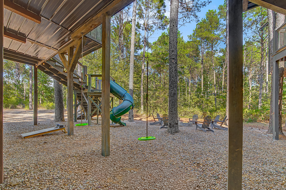Skip the stairs. The spiral slide is a much more memorable way down.