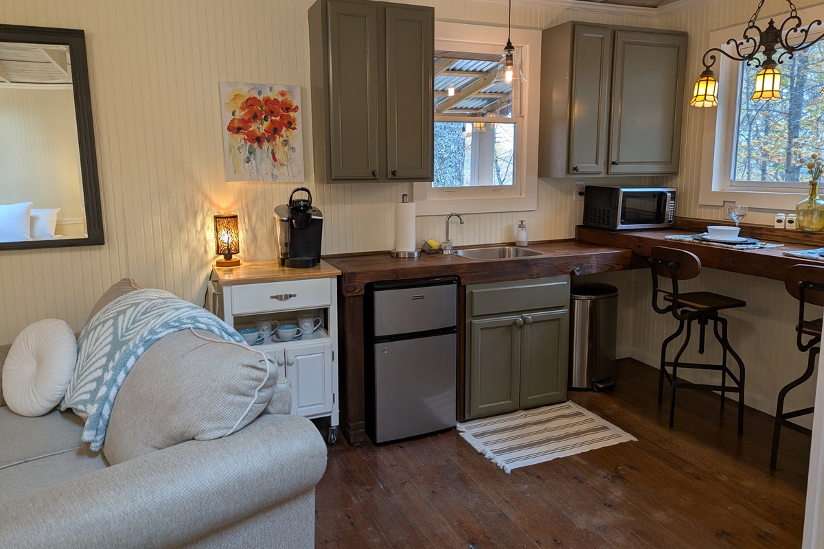 Kitchenette - Keurig and Mini Fridge