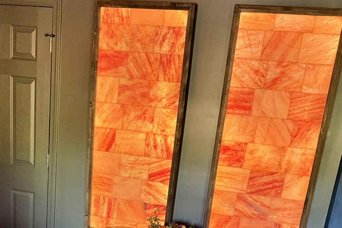 Just you and the "vitamins of the air" released from these Himalayan salt wall panels await you!.