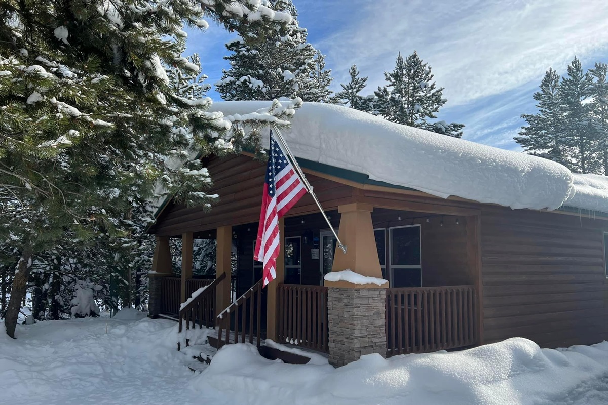 Bison Run Cabin in the Snow