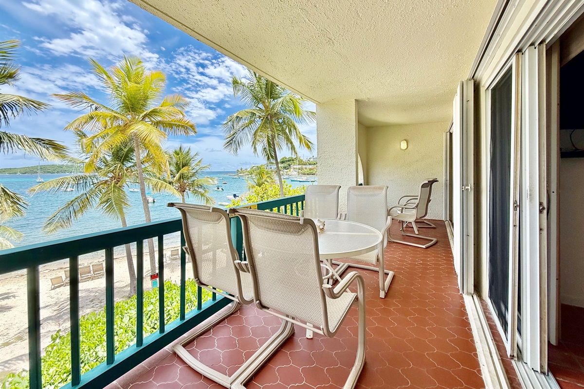 Step out of the primary bedroom and enjoy the view with a cup of coffee to start your day.