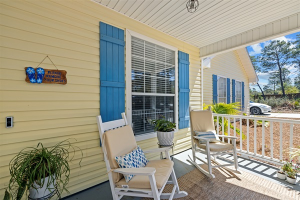 Slow down, sip something sweet, and soak up the sea breeze and listen to the ocean waves relaxing on the front porch rockers.
