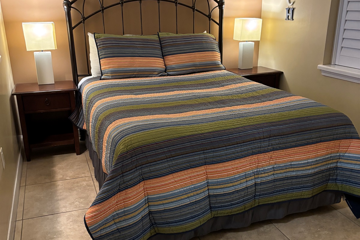 Bedroom area with queen size bed