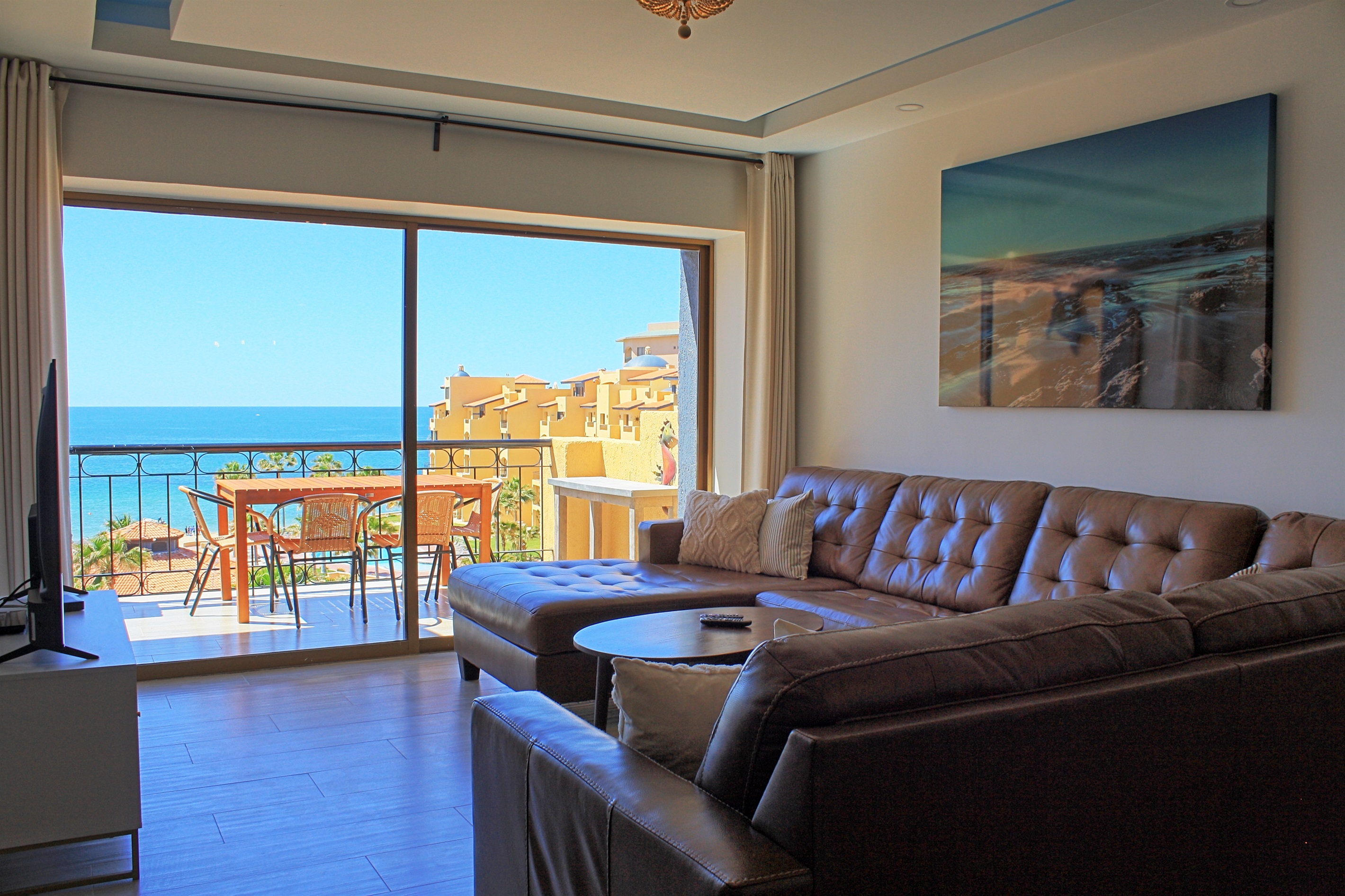 living room looking out to balcony