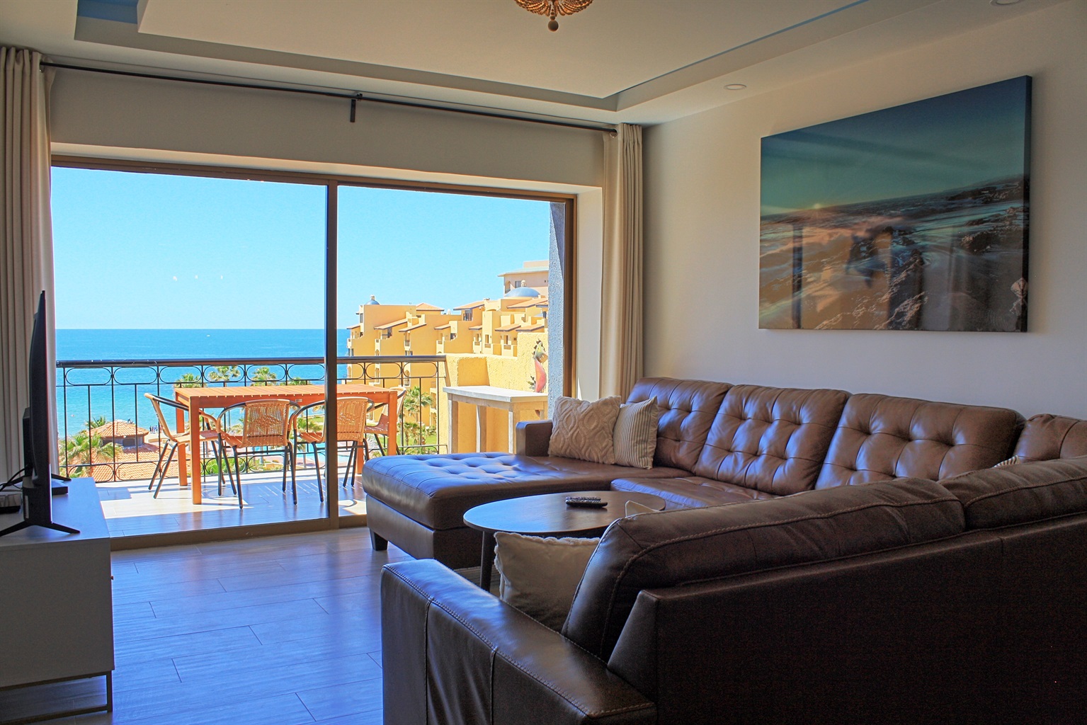 living room looking out to balcony