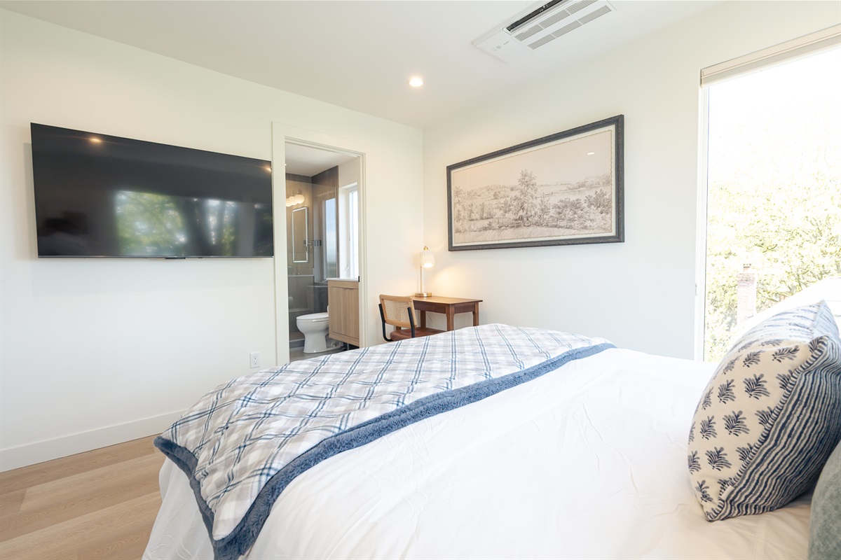 Experience a great nights sleep on our memory foam beds! The main bedroom also has an ensuite bathroom with heated floors!