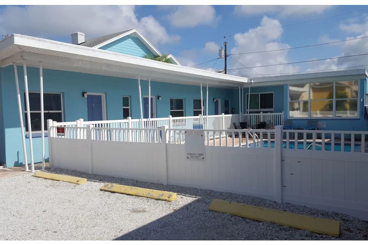 Parking and view of studio