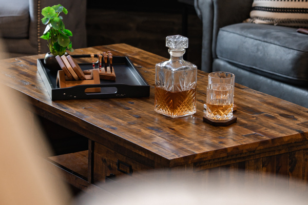 Night cap in the living room.