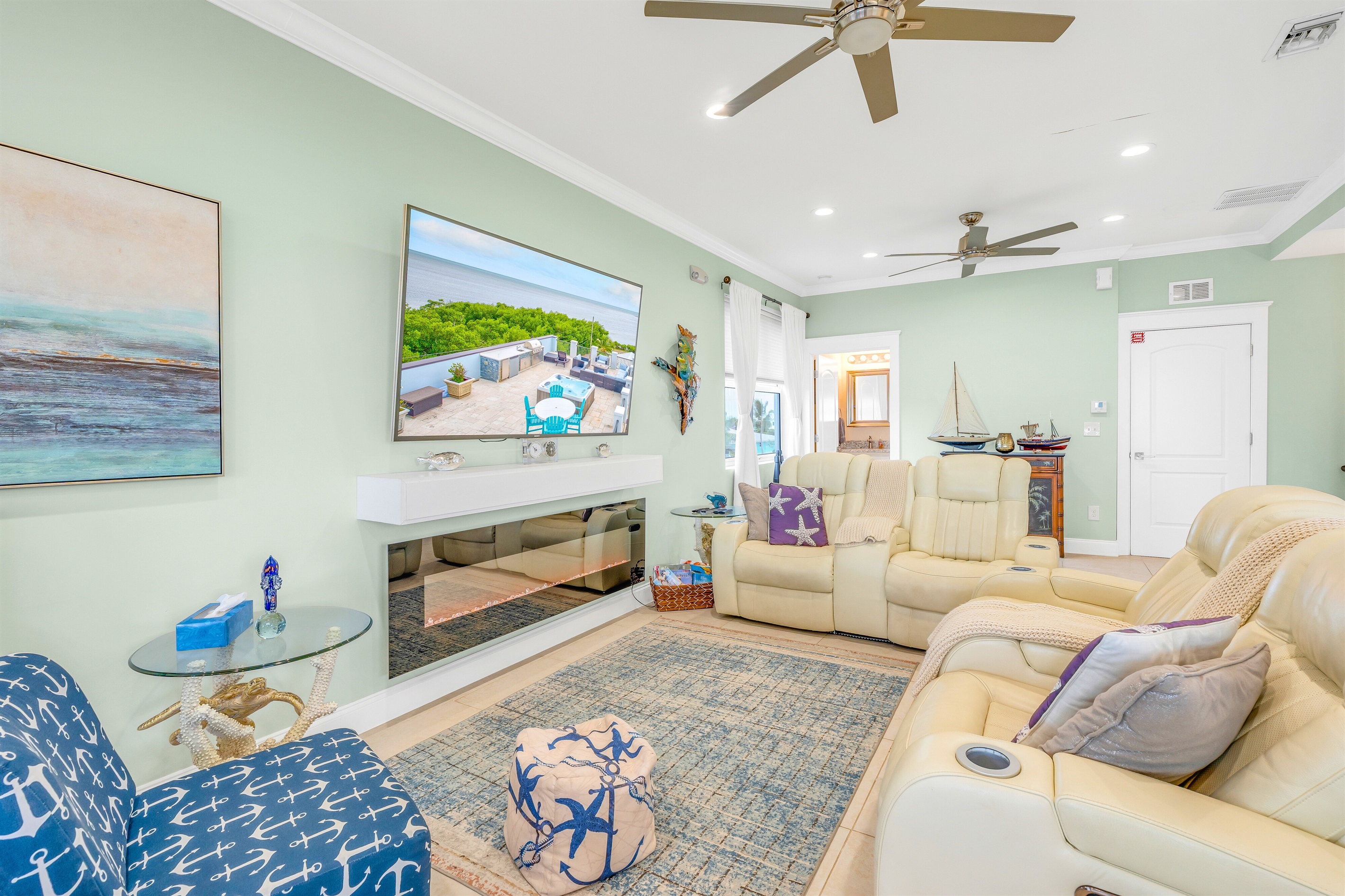 Movie night in the Keys, on the big screen.