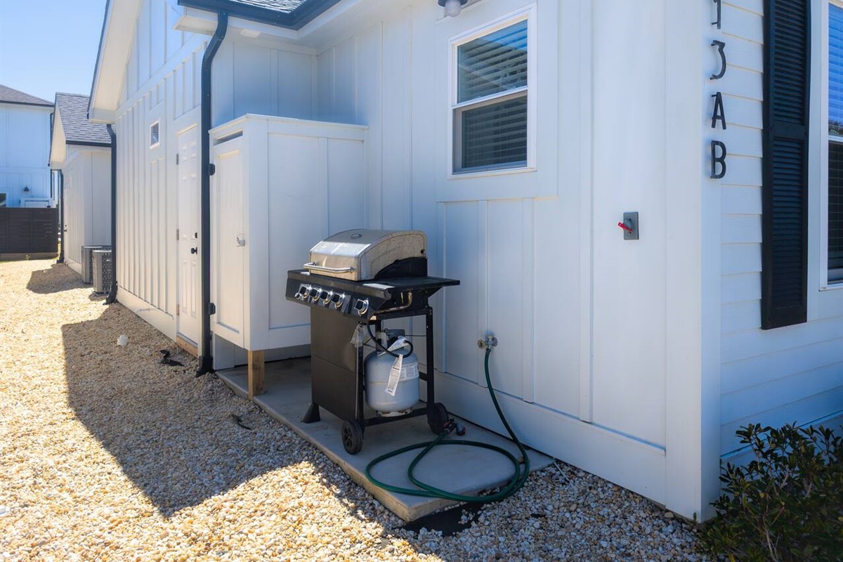 Exterior with grill