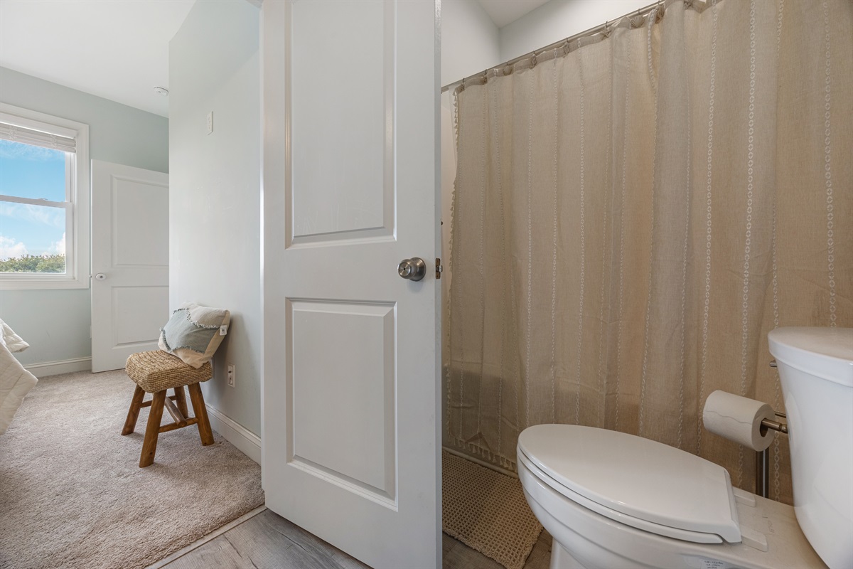 Spacious hall bath for comfort and convenience.