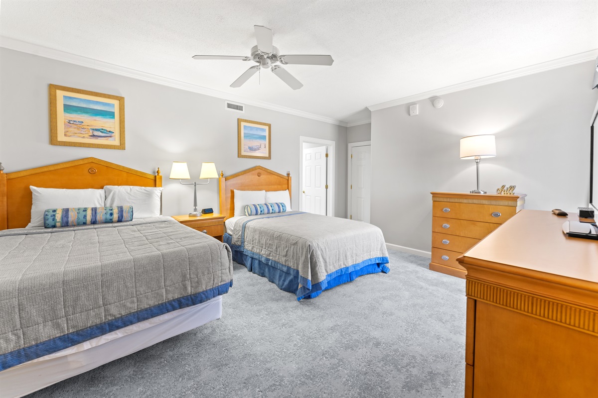 Spacious 2nd Bedroom with a Queen and a double