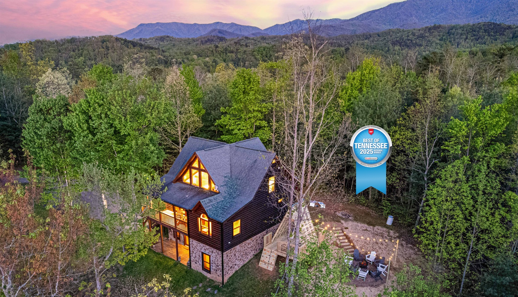 Experience a true mountain cabin in the beautiful Great Smoky Mountains at secluded Ridge Top Adventure Cabin.