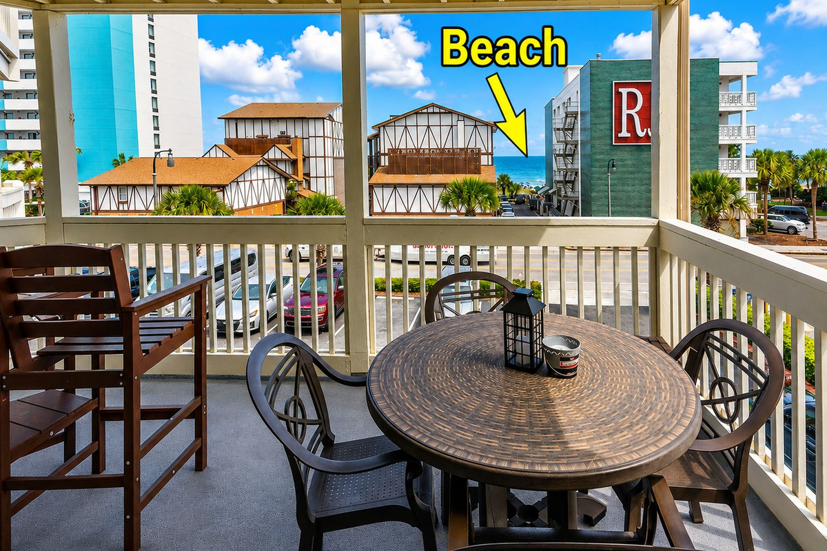 The beach is located across the street from the Villas 