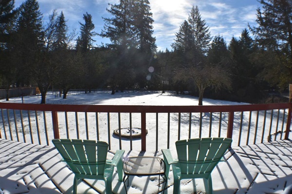 Front deck view in winter 