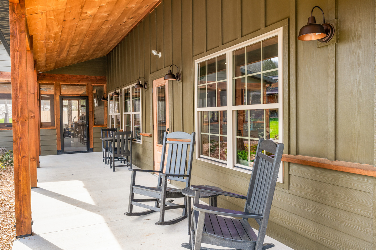 Enjoy your ice cream in a rocking chair and feel that stress just melt away.